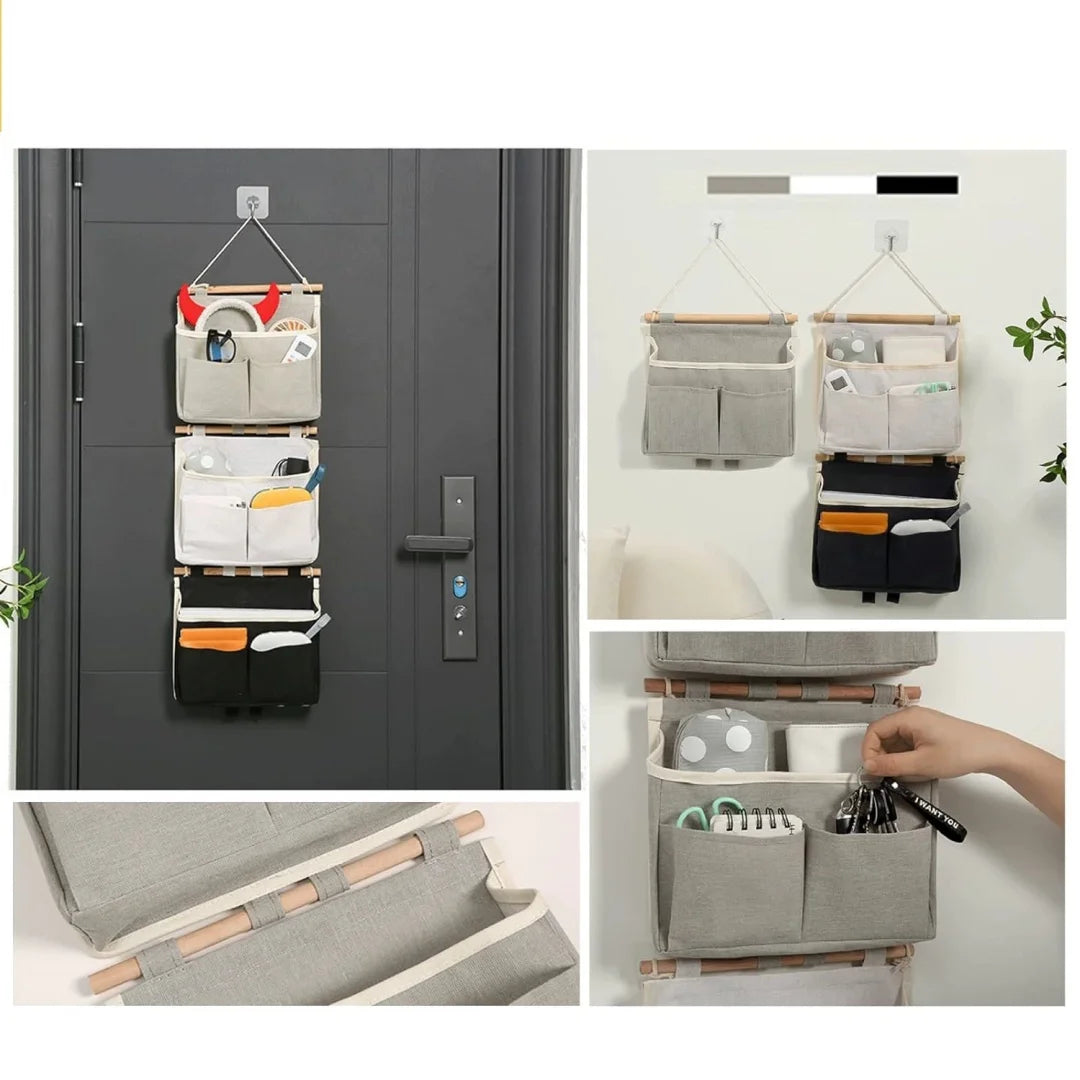 Over Door Wall Hanging Storage Caddy Organizer Bag – Linen