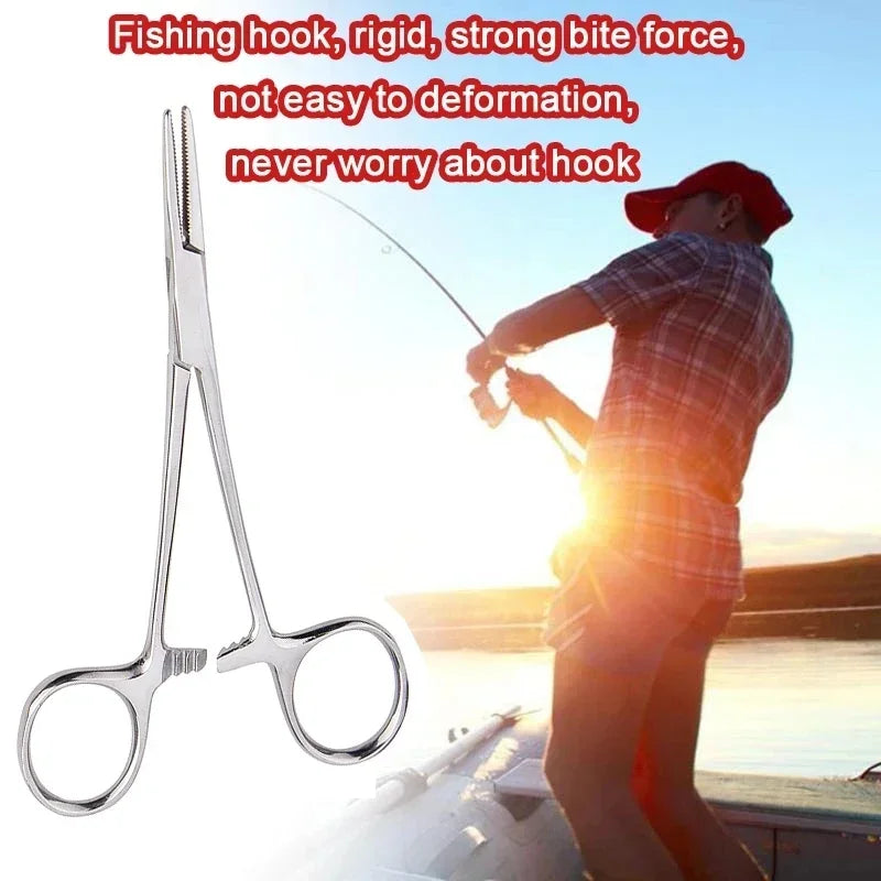 Stainless Steel Locking Forceps Artery Surgical Clamp Curved Straight Tip Fish Hook Pliers Hemostatic Forceps Hand Tools Peaceful Pleasures Health and Wellness