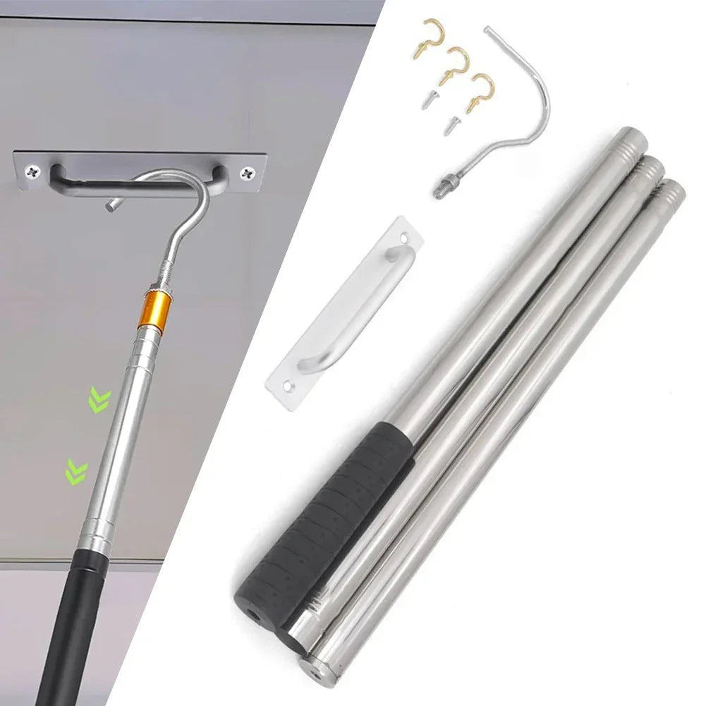 Attic Ladder Pull-Down System Kit | Stainless Steel Hook