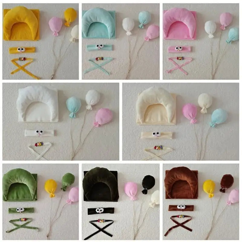 Newborn Photography Props Set – Moon Pillow, Blanket & Headbands