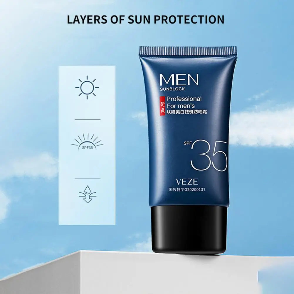 SPF 35 Sunscreen Cream For Men Non-Greasy Moisturizing Sunscreen For Face Protection Body Sunscreen Lotion Whitening Skin Care Peaceful Pleasures Health and Wellness