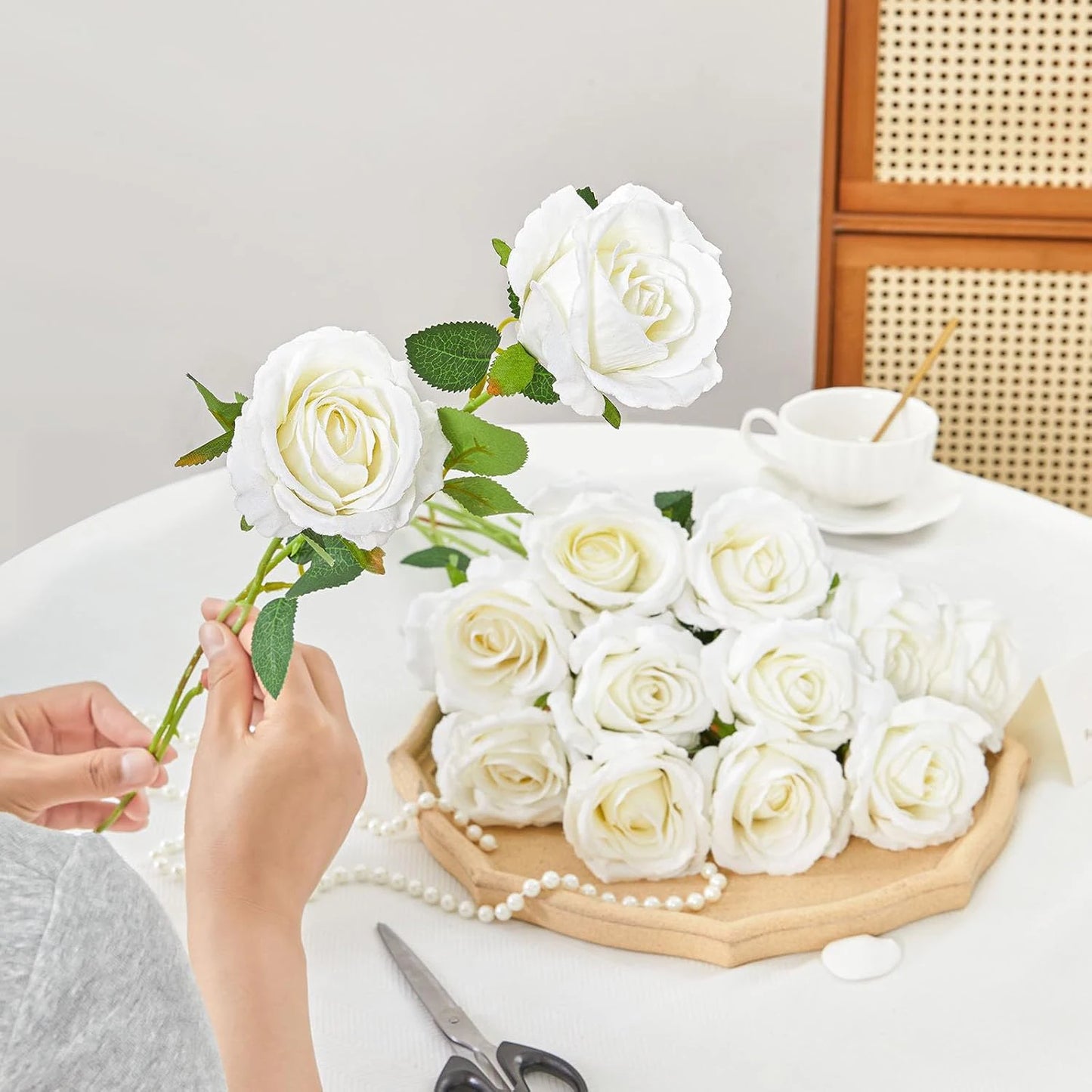 Silk Rose Artificial Flowers for Wedding, Home & Garden – 5/10 Pcs