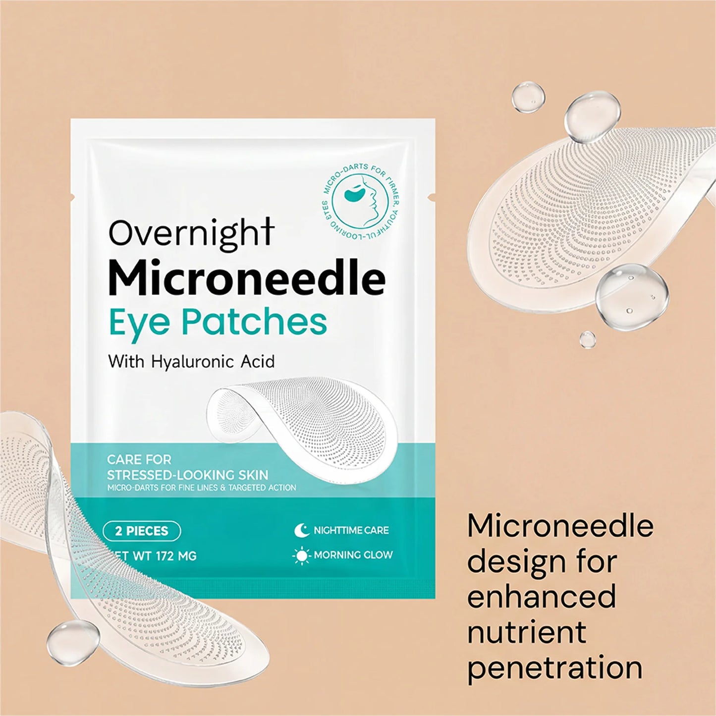 Hyaluronic Acid Overnight Eye Patches – Hydrating Sleep Mask