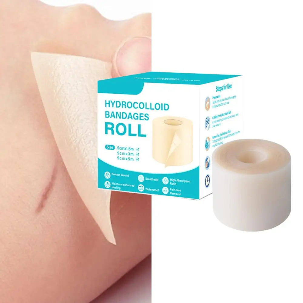 Hydrocolloid Wound Care Roll – Waterproof Self-Adhesive Bandage Dressing 5cm x 1.5m Peaceful Pleasures Health and Wellness