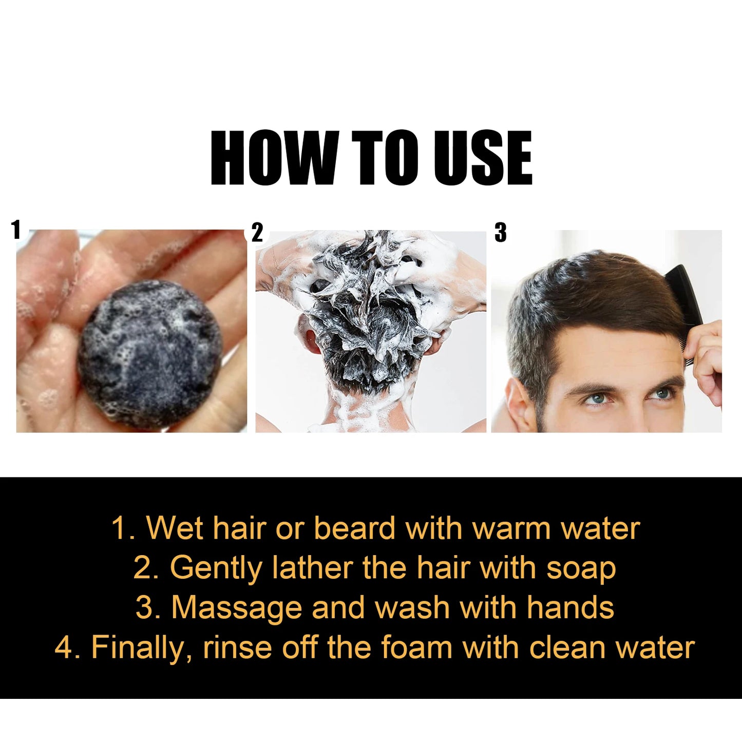 White to Black Hair Soap Effectively Remove White Hair Repair Damaged Hair Follicle Restore Natural Color Anti Gray Hair Shampoo Peaceful Pleasures Health and Wellness