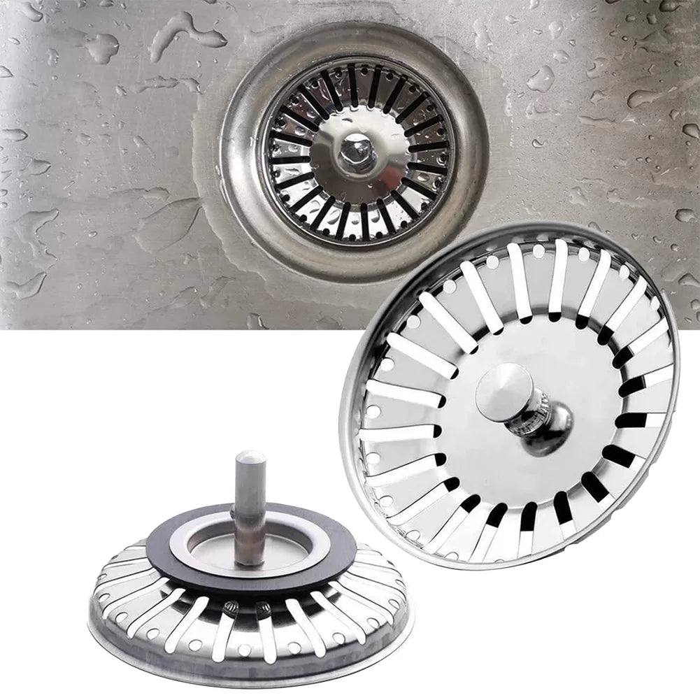 Kitchen Sink Strainer Stopper Stainless Steel Waste Stainer Bathroom