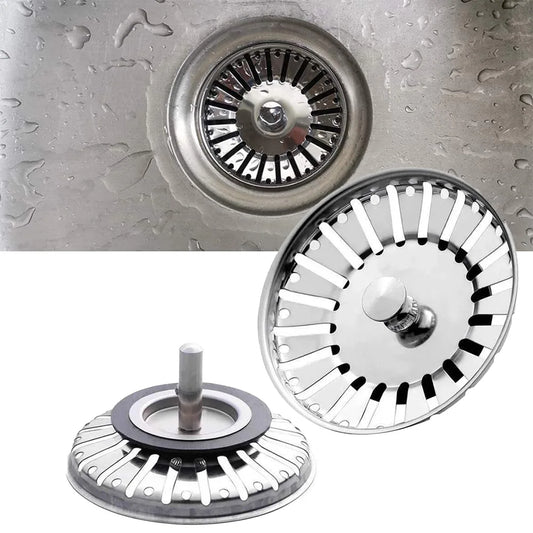 Kitchen Sink Strainer Stopper Stainless Steel Waste Stainer Bathroom Peaceful Pleasures Health and Wellness Default Title