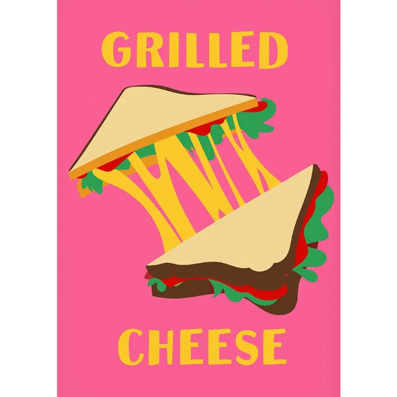 Retro Food Canvas Wall Art | Pizza Tacos Ramen Pasta Poster