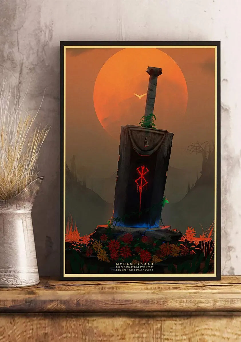Berserk Anime Canvas Wall Art Retro Poster | Home Décor