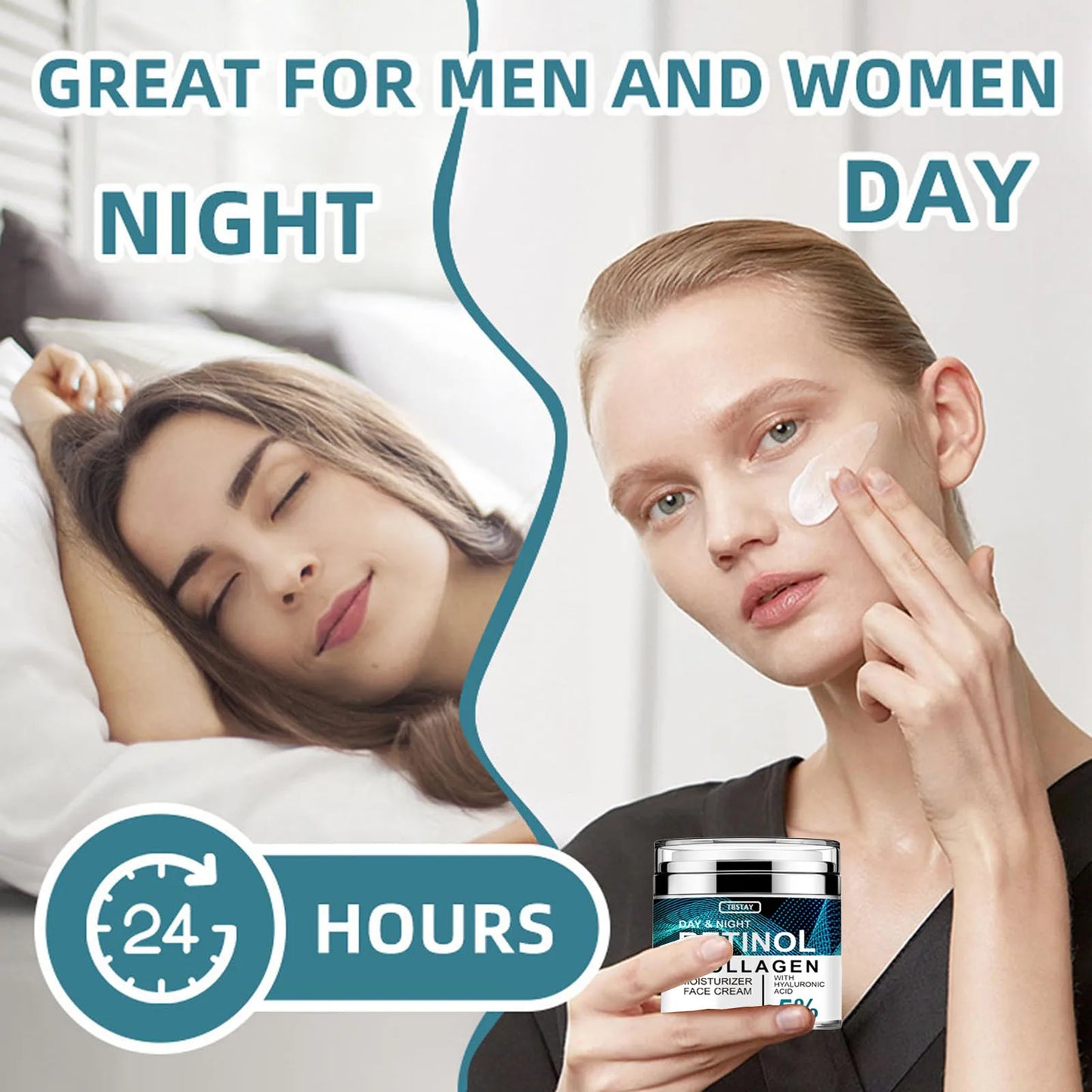 Collagen Retinol Hyaluronic Acid Cream, Retinol and Collagen Face Cream, Anti Againg Collagen Retinol Hyaluronic Acid Cream Peaceful Pleasures Health and Wellness
