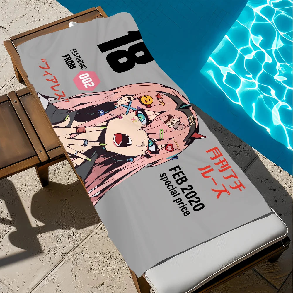 Anime Girl Quick-Dry Beach Towel | Soft Microfiber Pool Towel Quick-Dry Beach Towel Peaceful Pleasures Health and Wellness z6 STJ150x260CM
