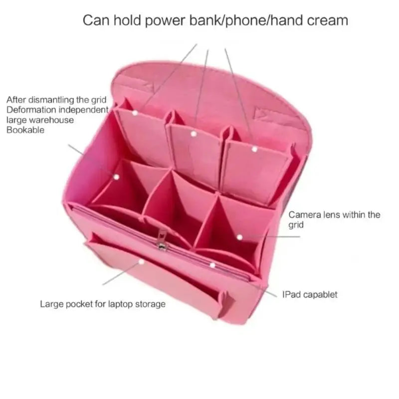 Felt Bag Insert Organizer – Multi-Pocket Travel Divider