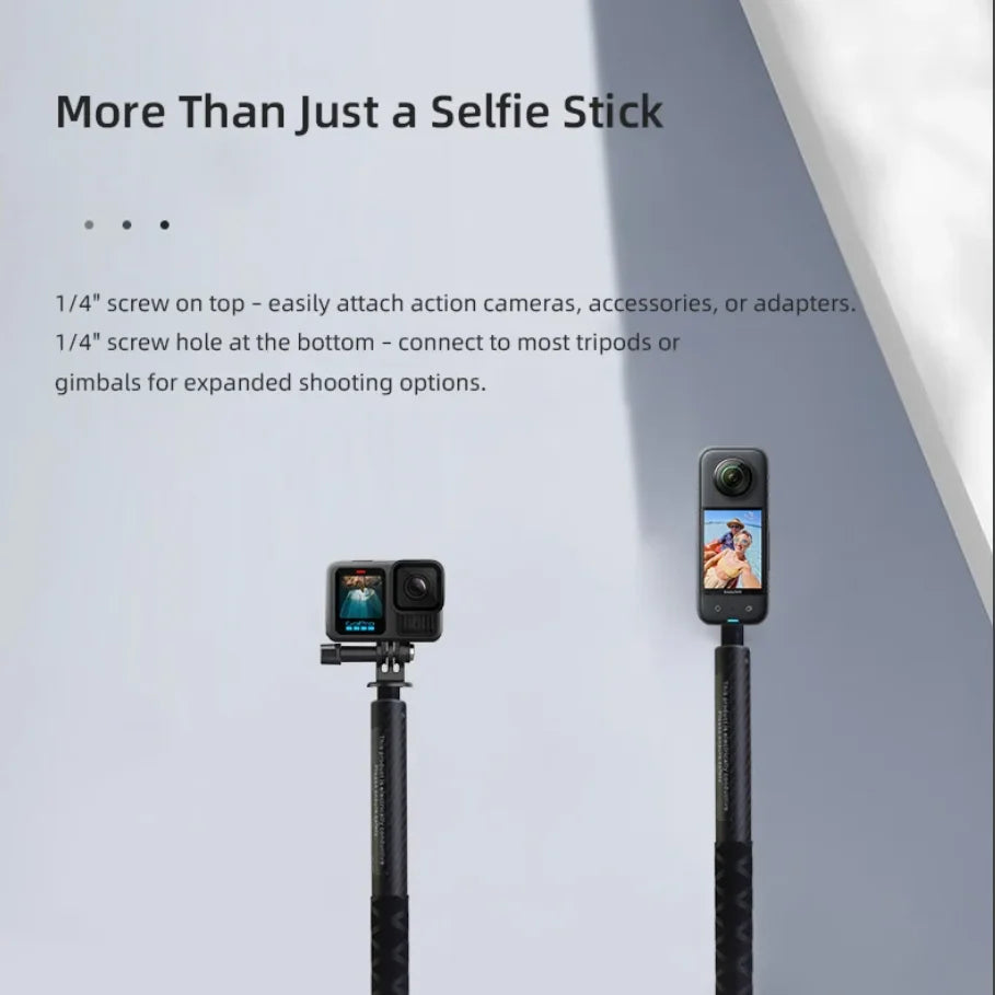 115cm Carbon Fiber Invisible Selfie Stick | Insta360 X5/X4/X3 & GoPro