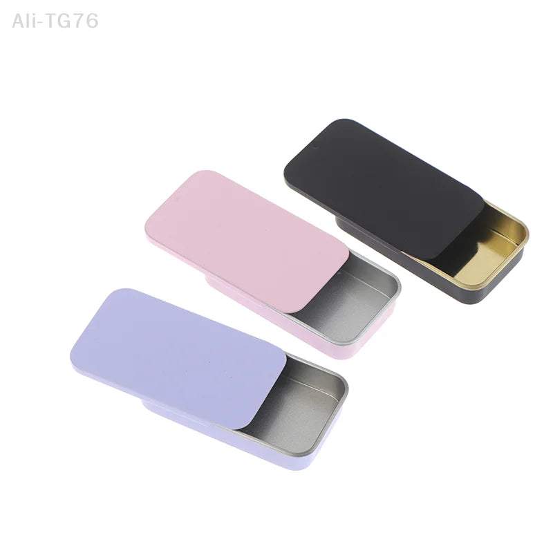 Aluminum Slide Cover Tin Box | Refillable Storage for Lip Balm & More