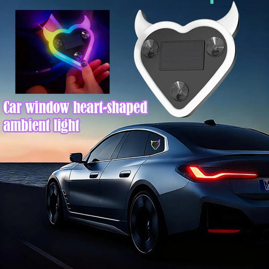 Solar Heart LED Car Ambient Neon Light | USB Rechargeable Car Ambient Light Peaceful Pleasures Health and Wellness
