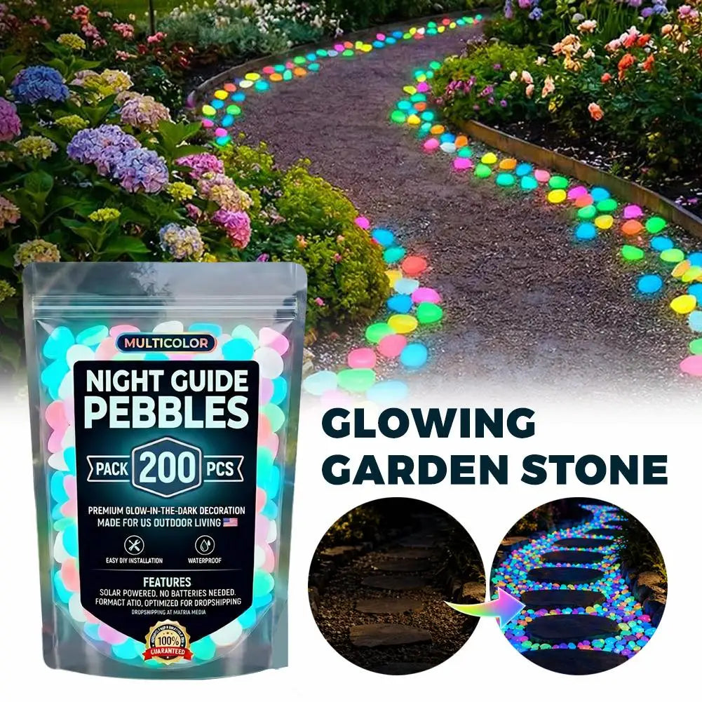 Glow In The Dark Pebble Stones | Multicolor Luminous Garden Rocks