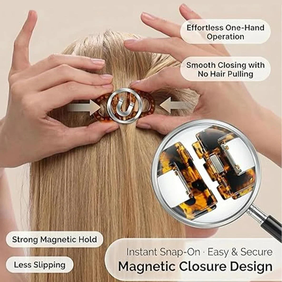 Smart Magnetic Hair Clip – Strong Hold for Fine & Thick Hair
