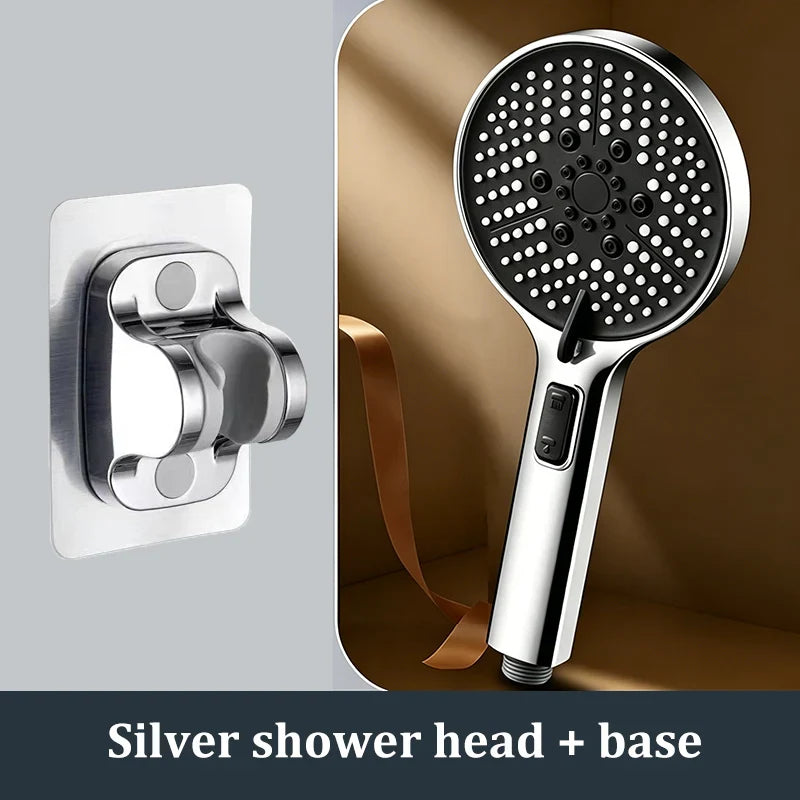 5-Mode High Pressure Handheld Shower Head | One-Key Stop