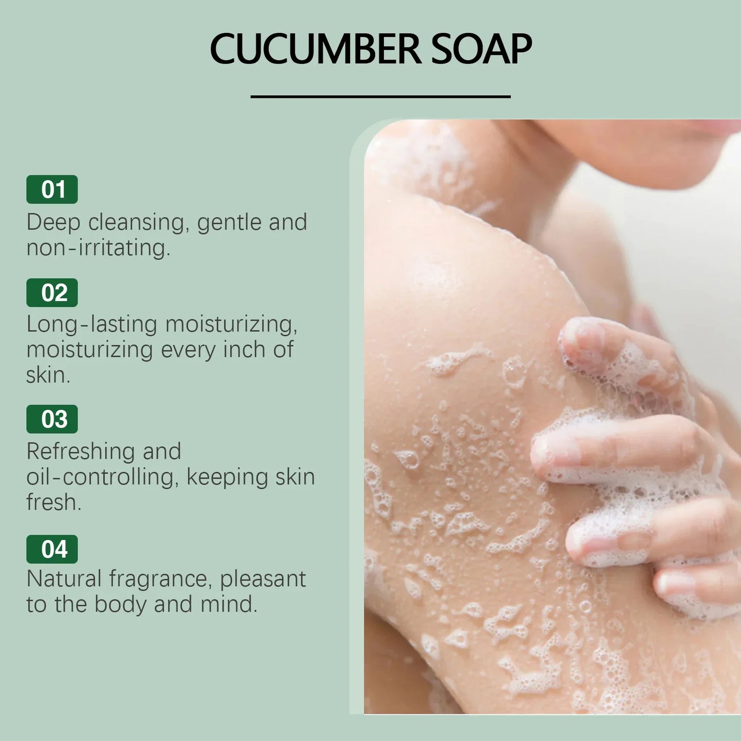 OUHOE Cucumber Soap – Oil Control, Pore Care & Skin Glow 60g