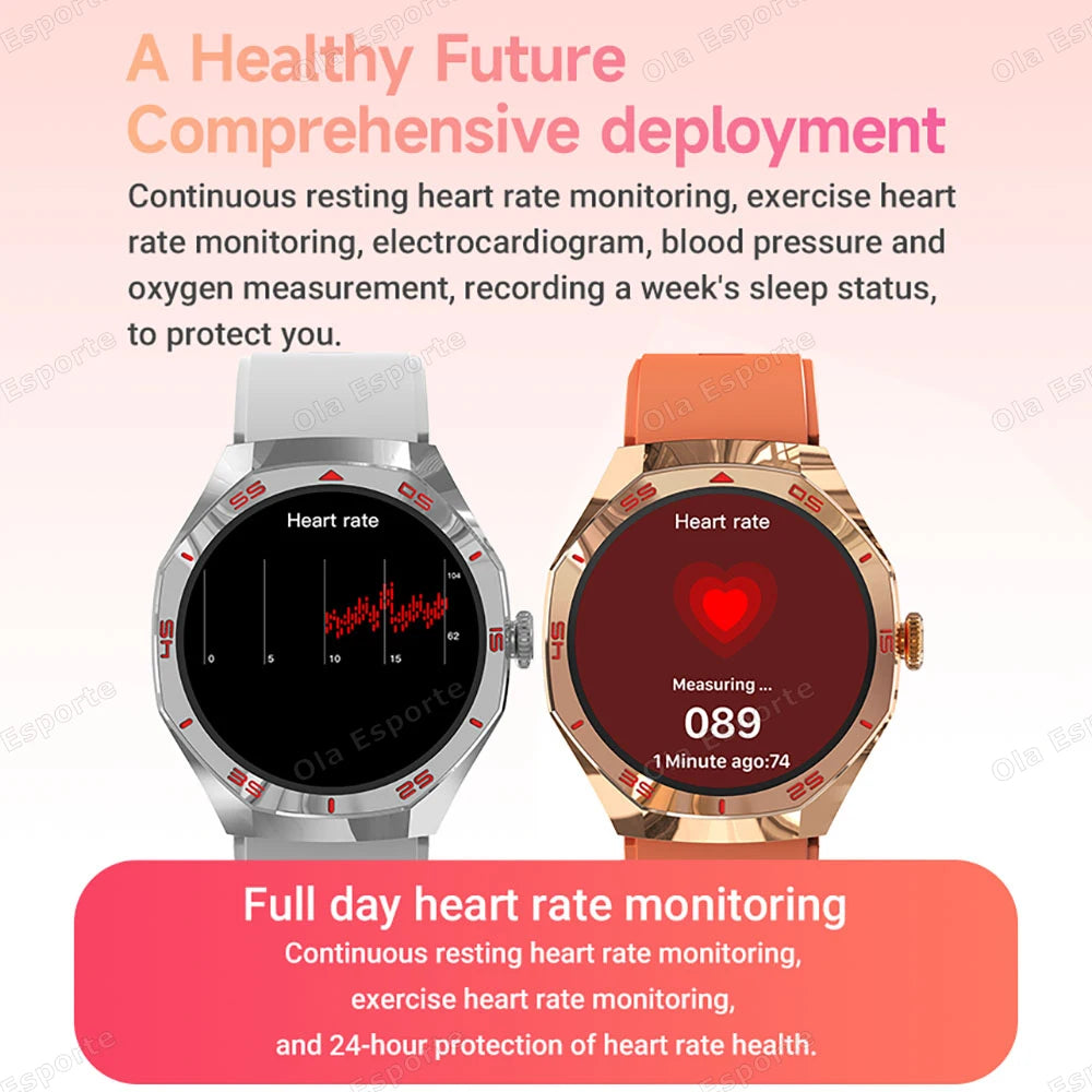2025 New Smart Watch Men Women AMOLED HD Screen GPS Tracker Bluetooth Call Waterproof 3D Menu Fashion SmartWatch for Android IOS Peaceful Pleasures Health and Wellness