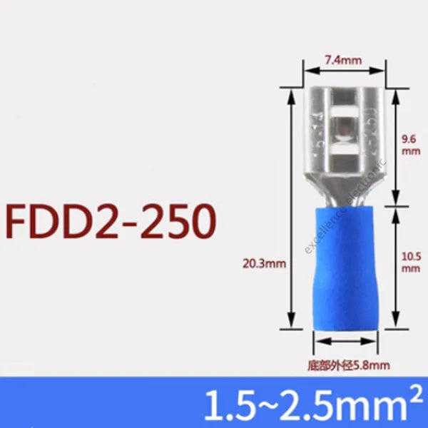 20pcs FDD MDD Female Male Insulated Electrical Crimp Terminal for 1.5-2.5mm2 Cable Wire Connector Peaceful Pleasures Health and Wellness 20PCS MDD Blue