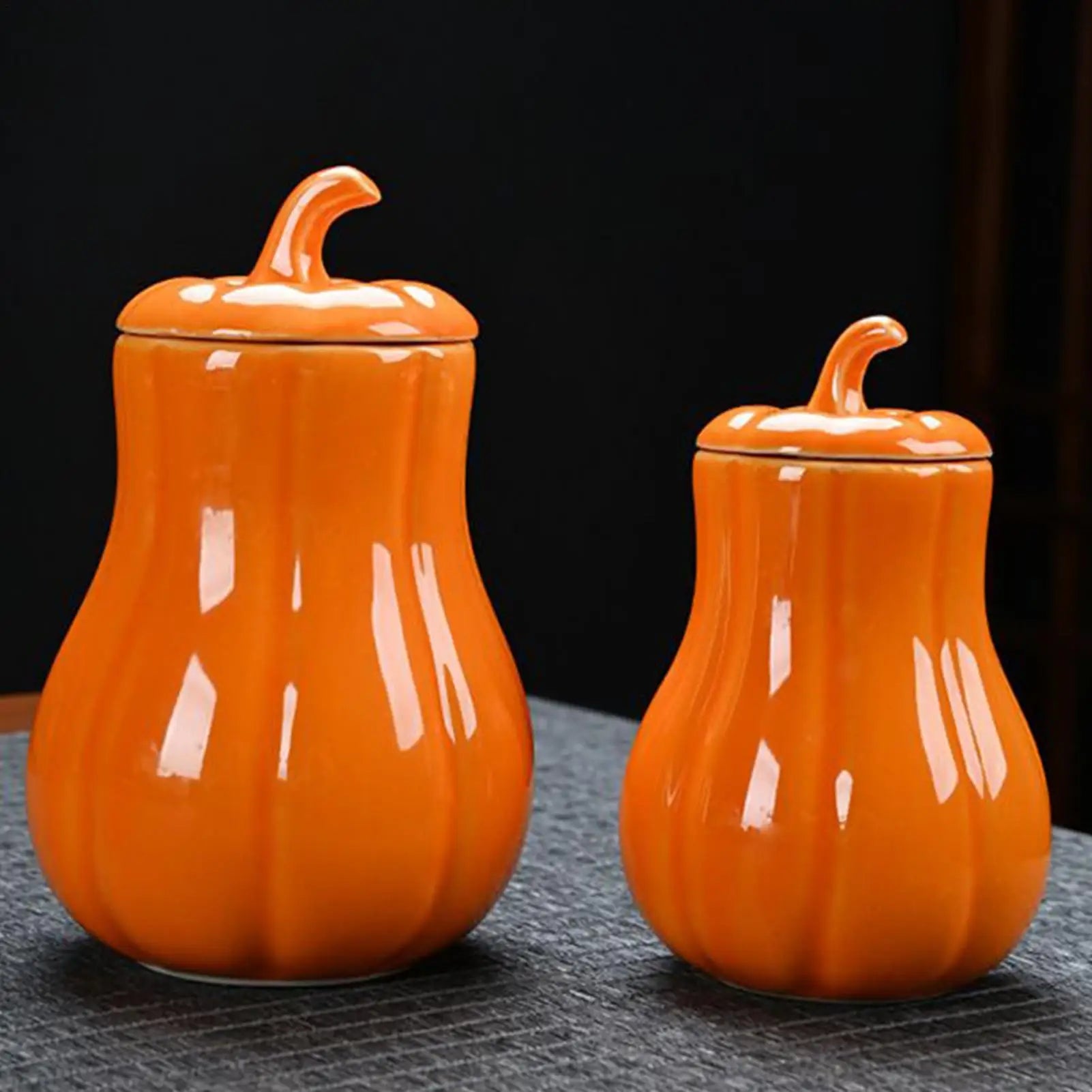 Ceramic Pumpkin Jar With Lid Sealing Storage Canister, Dried Fruits Loose Tea Homeowners Collectors Kitchen Fall supplies Peaceful Pleasures Health and Wellness