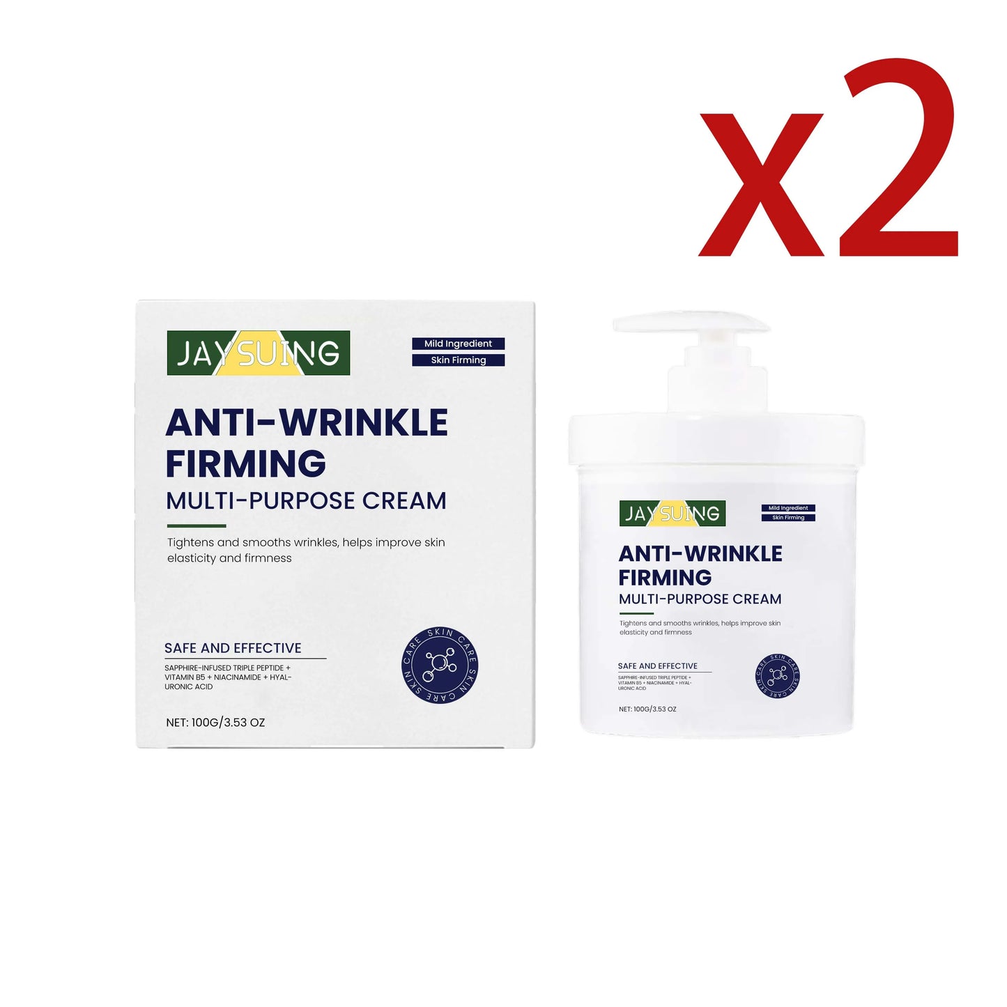 Nicotinamide Brightening Face Cream Reduce Rough Skin Restore Tightness Increase Skin Elasticity Multi Functional Facial Lotion Peaceful Pleasures Health and Wellness 2x100g