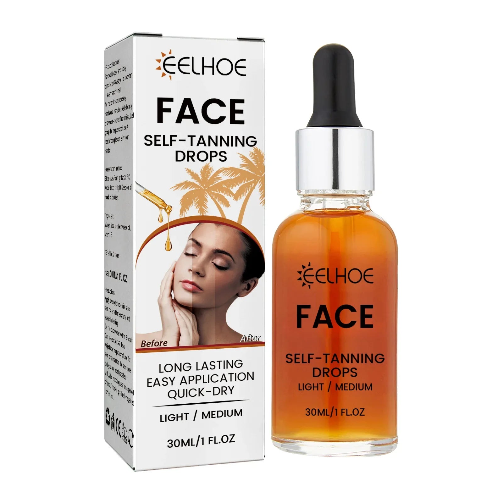 EELHOE Self Tanning Drops for Face and Body Peaceful Pleasures Health and Wellness