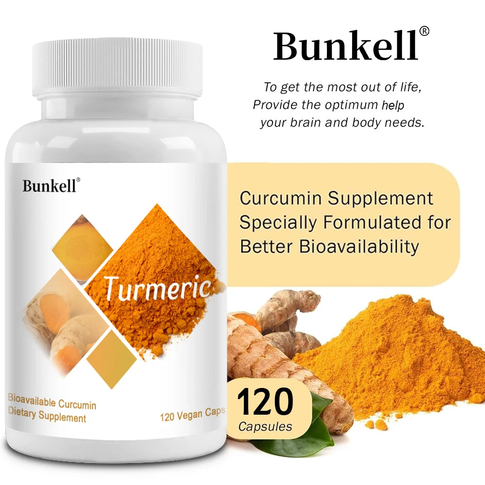 Turmeric Curcumin Capsules with 95% Curcuminoids - Natural Joint, Brain & Heart Health Support, Antioxidant, 120 Capsules Peaceful Pleasures Health and Wellness