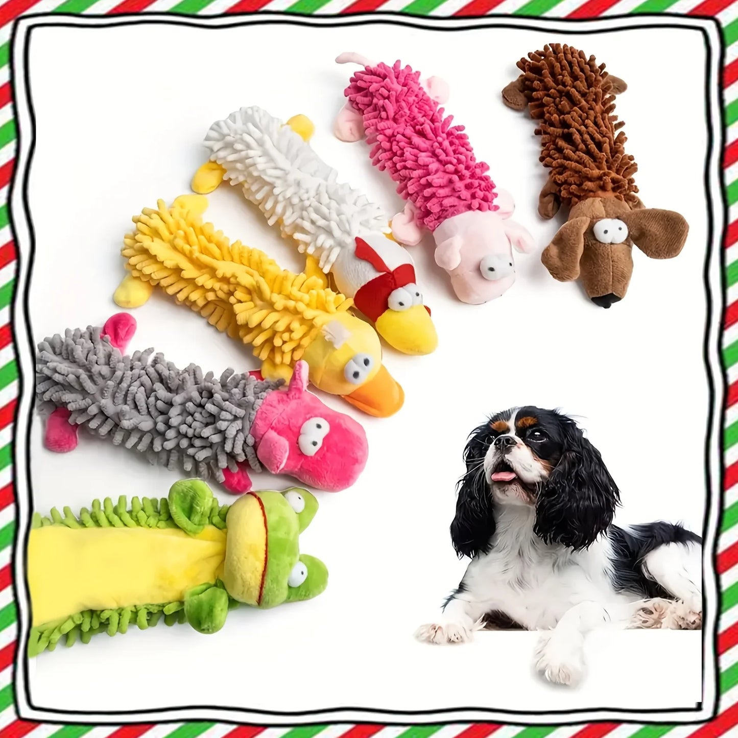 Squeaky No-Stuffing Crinkle Plush Dog Toys – All Breeds