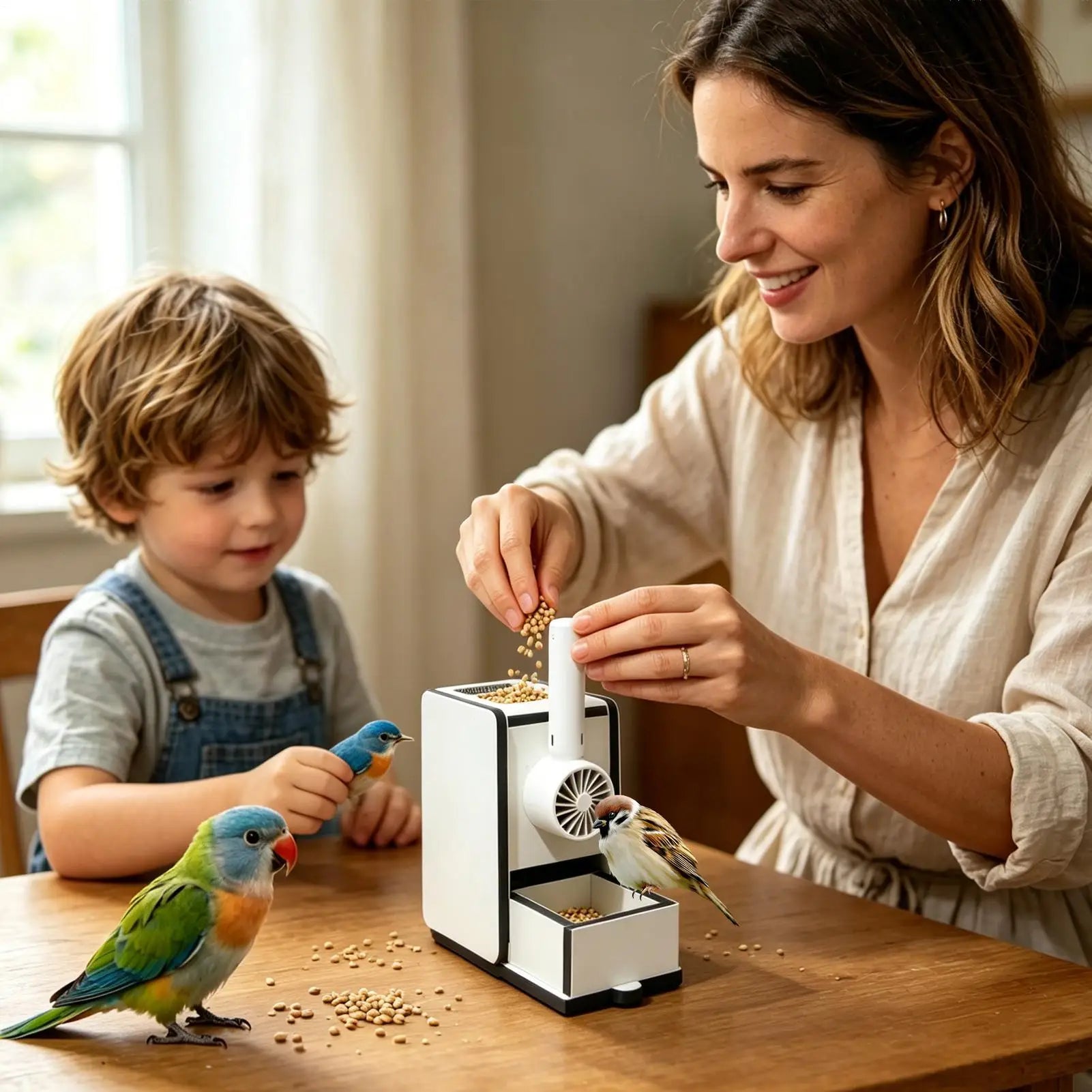 Handheld Bird Feed Shell Blower & Grain Cleaner for Parrots Bird Feed Cleaner Peaceful Pleasures Health and Wellness