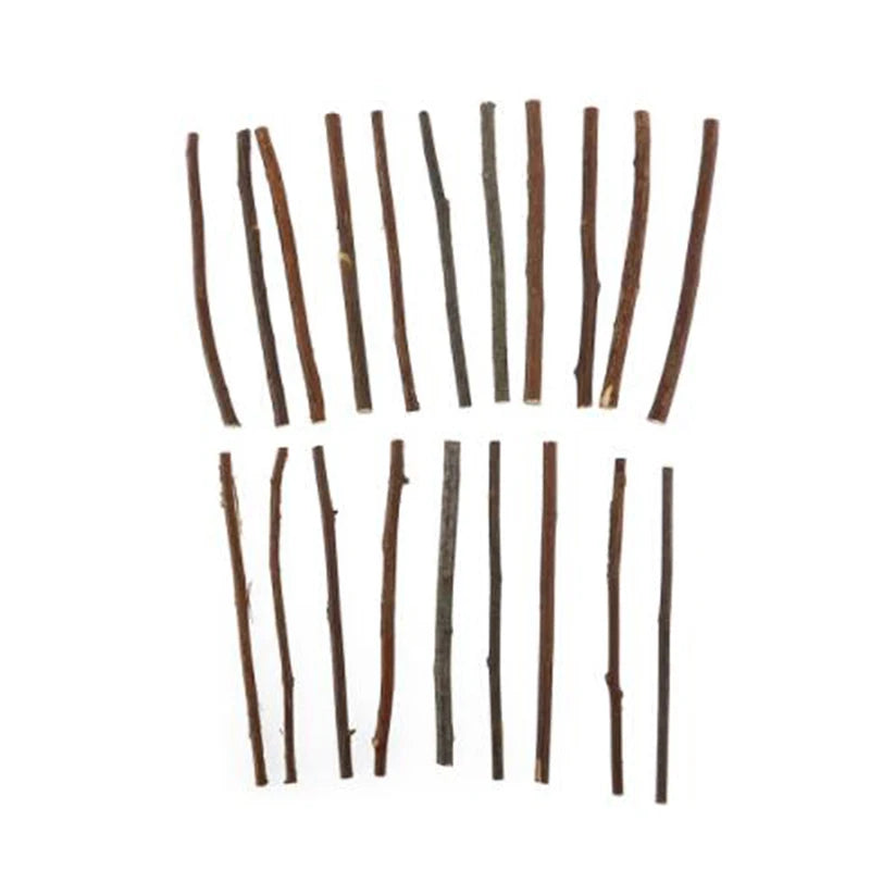 Miniature Wooden Sticks 20pcs for Fairy Garden & Plant Support DIY Natural Craft Supplies for Terrarium Small Birch Dowels Peaceful Pleasures Health and Wellness