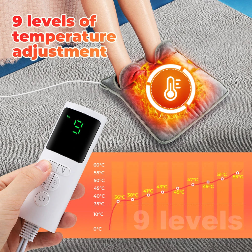 Double Sided Foot Warmers Under Desk Heating Pad Electric Winter Blanket for Men and Women Machine Washable for Bed,Office,Home Peaceful Pleasures Health and Wellness