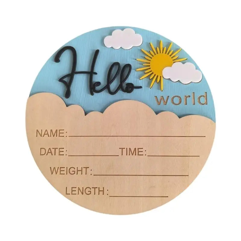 Hello Baby Wooden Sign | Birth Announcement & Nursery Photo Prop