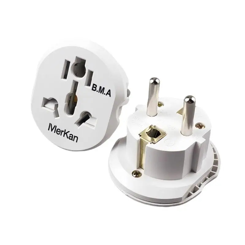 New 1Pc High Quality Universal AU US UK CN To EU KR Wall Socket EU Plug Adapter 16A 250V Travel Adapter Converter 2 Round Socket Peaceful Pleasures Health and Wellness