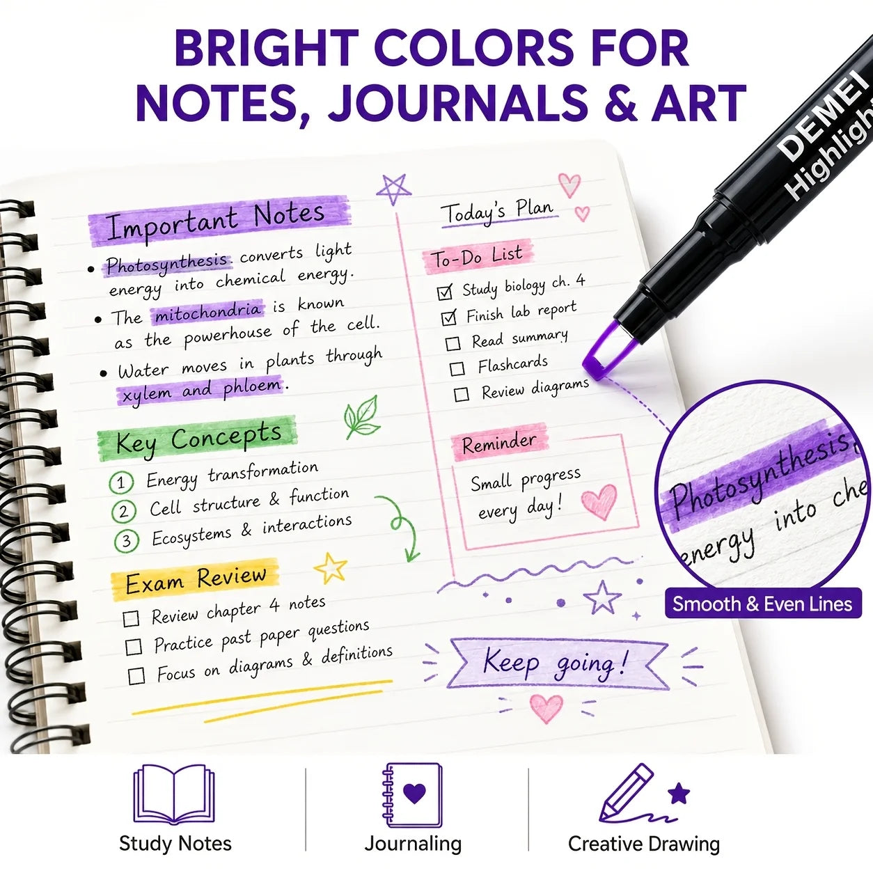 Transparent Highlighter Window Pen Tip Soft Grip Anti Bleeding Ink