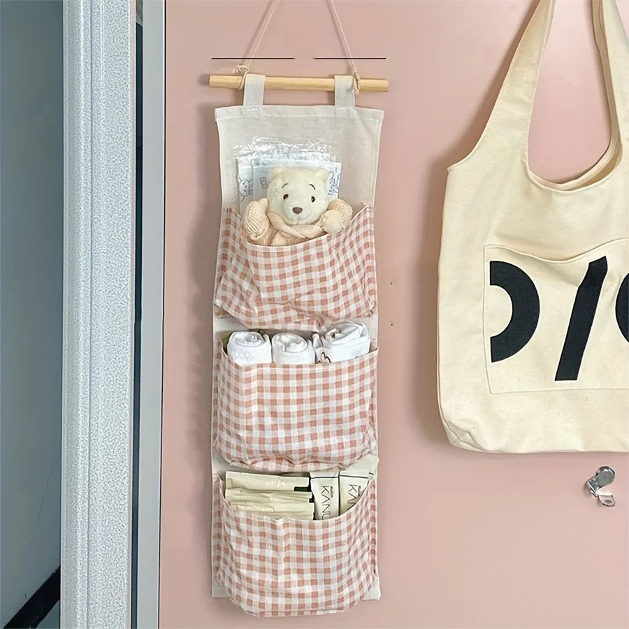 Four Seasons Storage Bag Dormitory Cute Hanging Door Wall Multi Layer Miscellaneous Hanging Bag Wall Hanging Fabric Storage Bag Peaceful Pleasures Health and Wellness