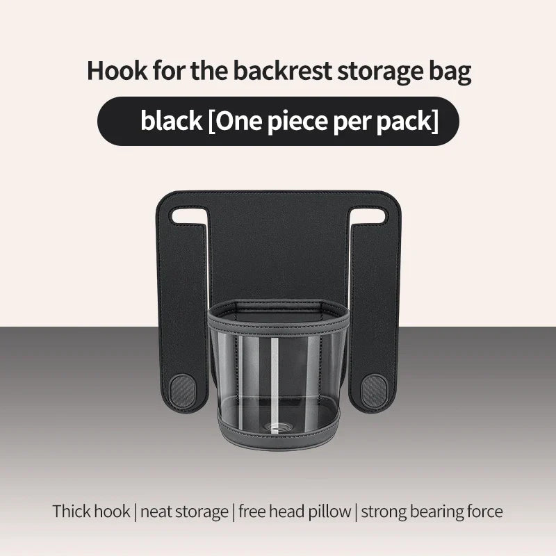 Car Headrest Cup Holder & Backseat Organizer with Hooks