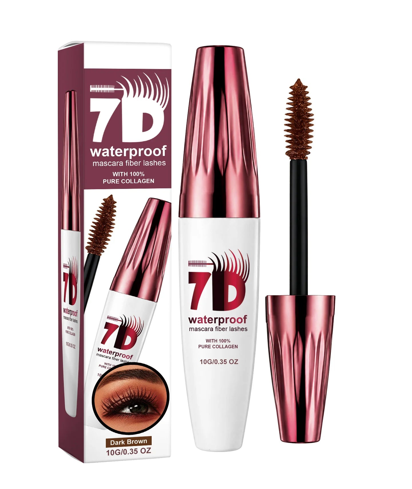 7D Fiber Mascara – Waterproof, Volumizing & Collagen Lashes