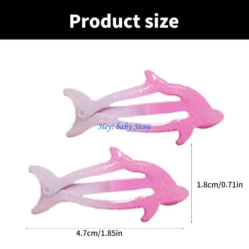 Glitter Dolphin Hair Clips for Girls – Cute Alloy Barrettes