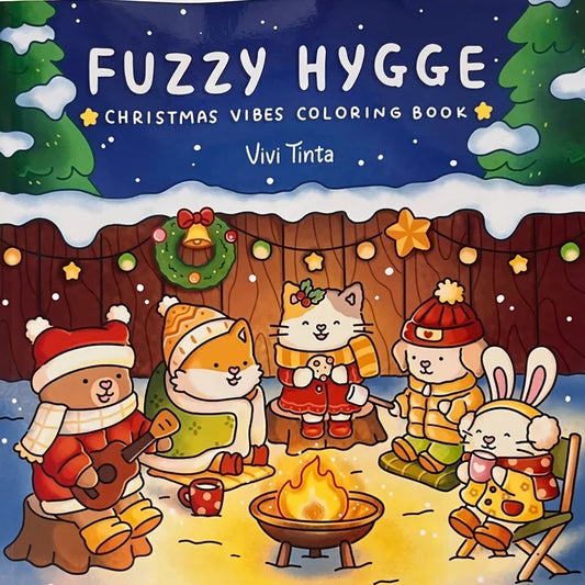 Fun Christmas Coloring Book Adults Teens Winter Festivel Scenes Cute Peaceful Pleasures Health and Wellness