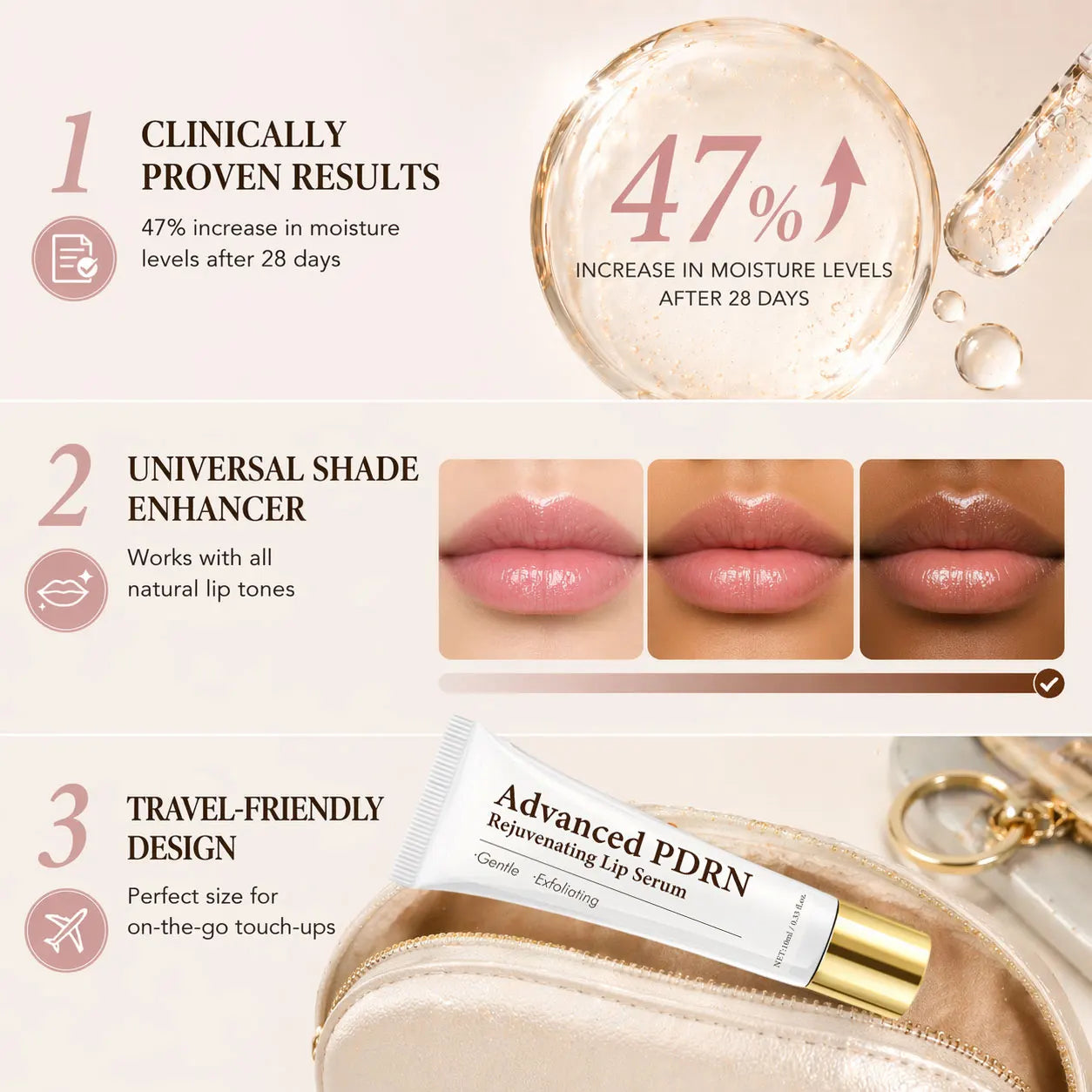 Advanced PDRN Rejuvenating Lip Serum, Hydrating Lip Balm with PDRN for Glowy Lip, Gentle Exfoliating & Smoothing Lip Moisturizer Peaceful Pleasures Health and Wellness