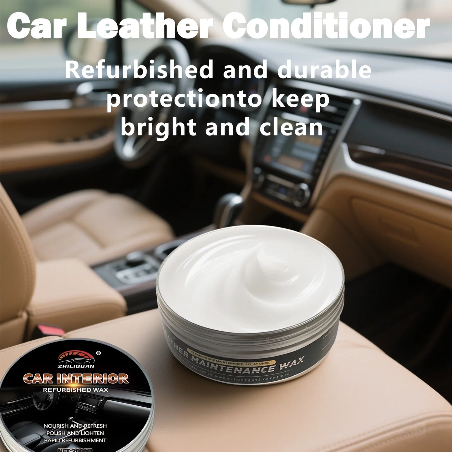 Leather Care Cream – Car Seat & Sofa Cleaner, Polish & Restore