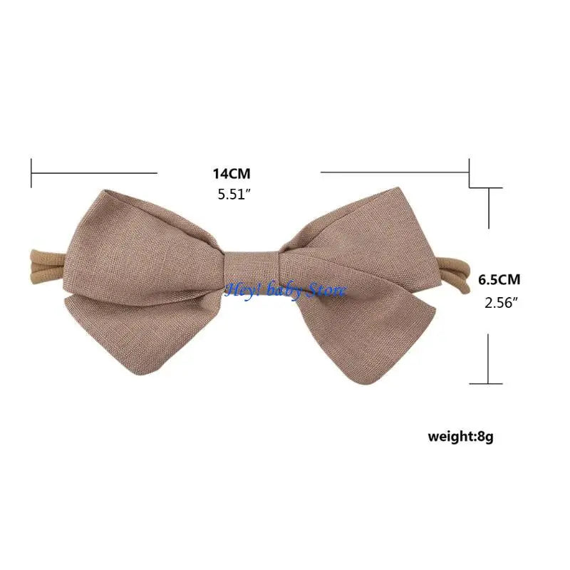 Newborn Baby Elastic Bow Knot Headband | Soft Linen Hair Band