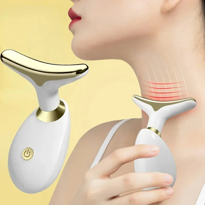Electric skin tightening care massage device, suitable for treating wrinkles, double chin and skin firmness. Peaceful Pleasures Health and Wellness