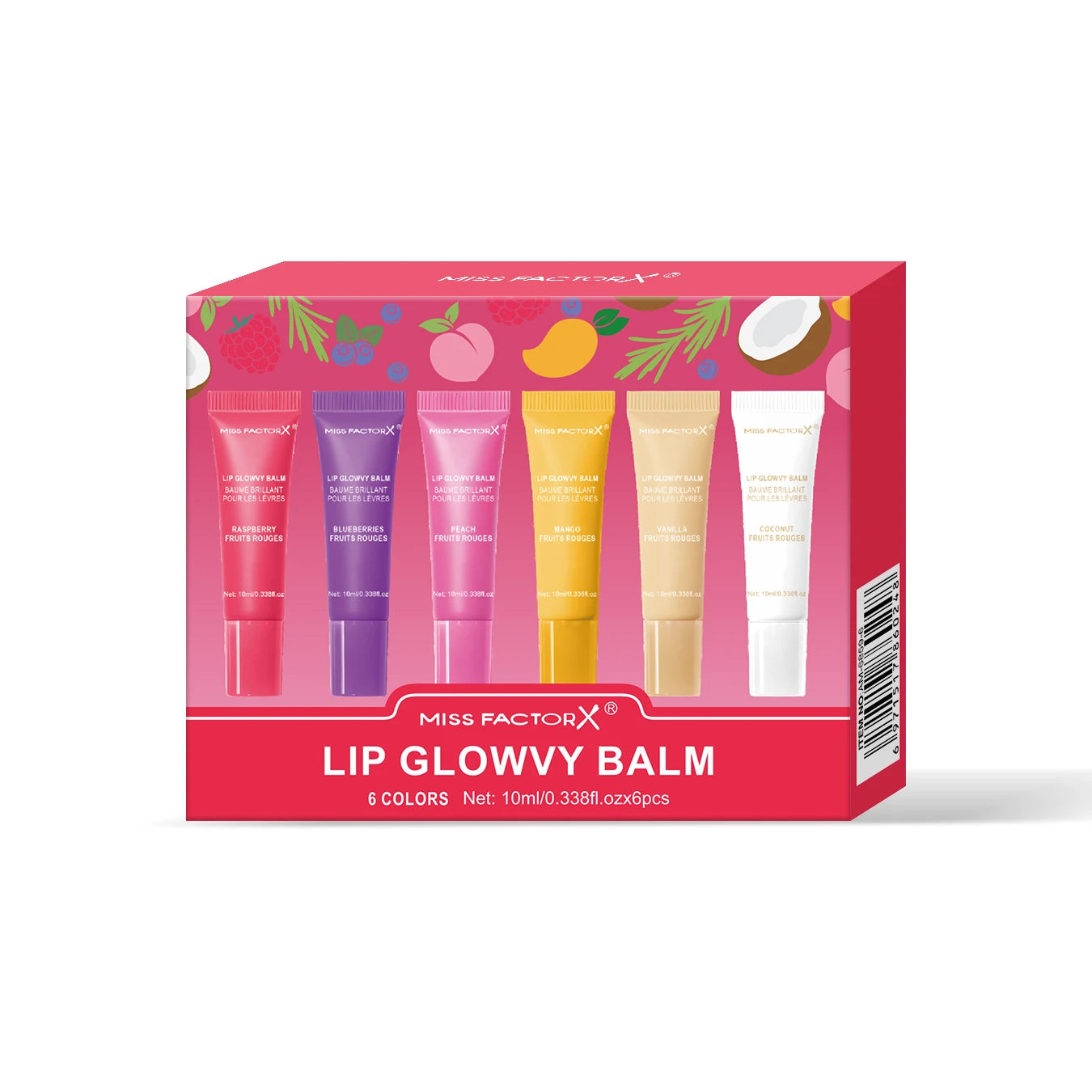6-piece fruit flavored lip gloss set, moisturizing lip oil, glossy hydration, the best choice for women's holiday gifts Peaceful Pleasures Health and Wellness 6 Fruit Lip Oil Set