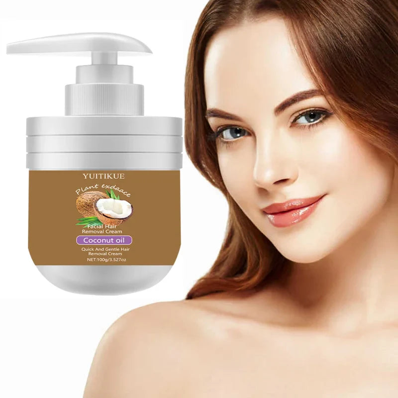 YUITIKUE Facial Hair Removal Cream 100g – Coconut Oil & Aloe