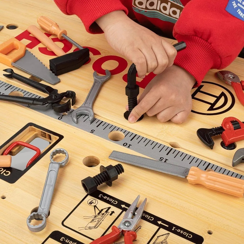 Kids 14-Piece Pretend Play Tool Set | Safe Plastic Toy Tools
