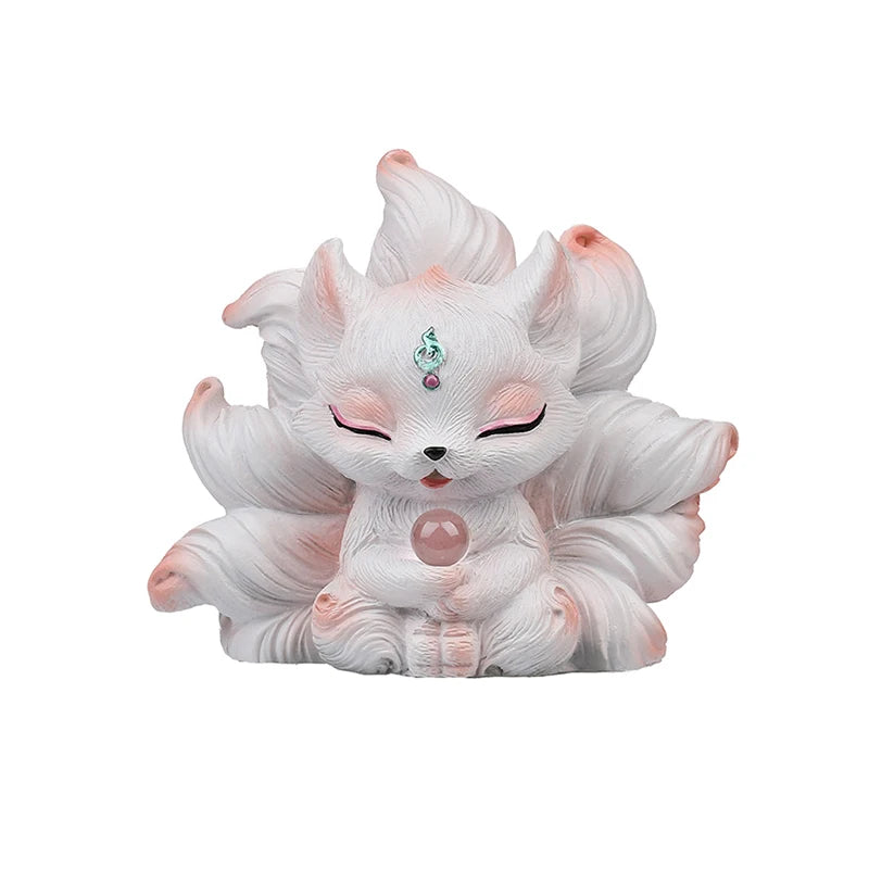 Resin Nine-Tailed Fox Miniature Statue | Aesthetic Home Decor