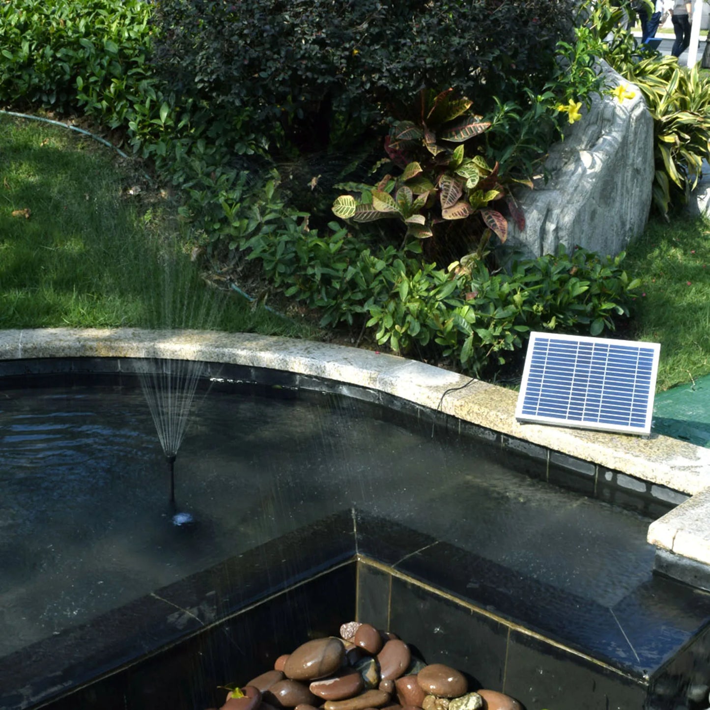 10W Solar Fountain Pump Water Height Large Panel 3 Nozzles Max Bird